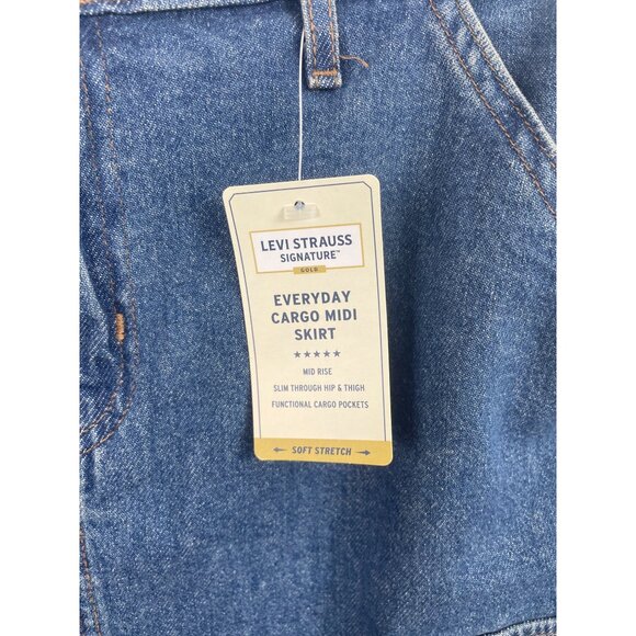 Levi Strauss Signature Denim Maxi Skirt Women’s 6 W28 Mid Rise Comfort Stretch - Picture 5 of 12